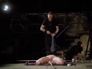 Tied up teen slave screaming in pain bondage and BDSM adult movie