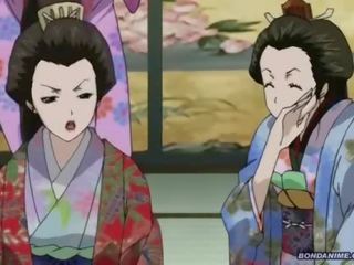 En hogbinding geisha fikk en våt dryppende utrolig til trot fitte